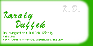 karoly duffek business card